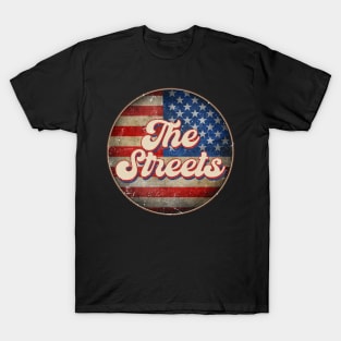 American Flag Personalized Streets Proud Name Birthday T-Shirt